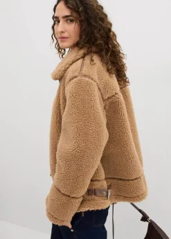 bonprix Jacken & Mäntel|Nachhaltigere Materialien^Lammfellimitat-Jacke camel