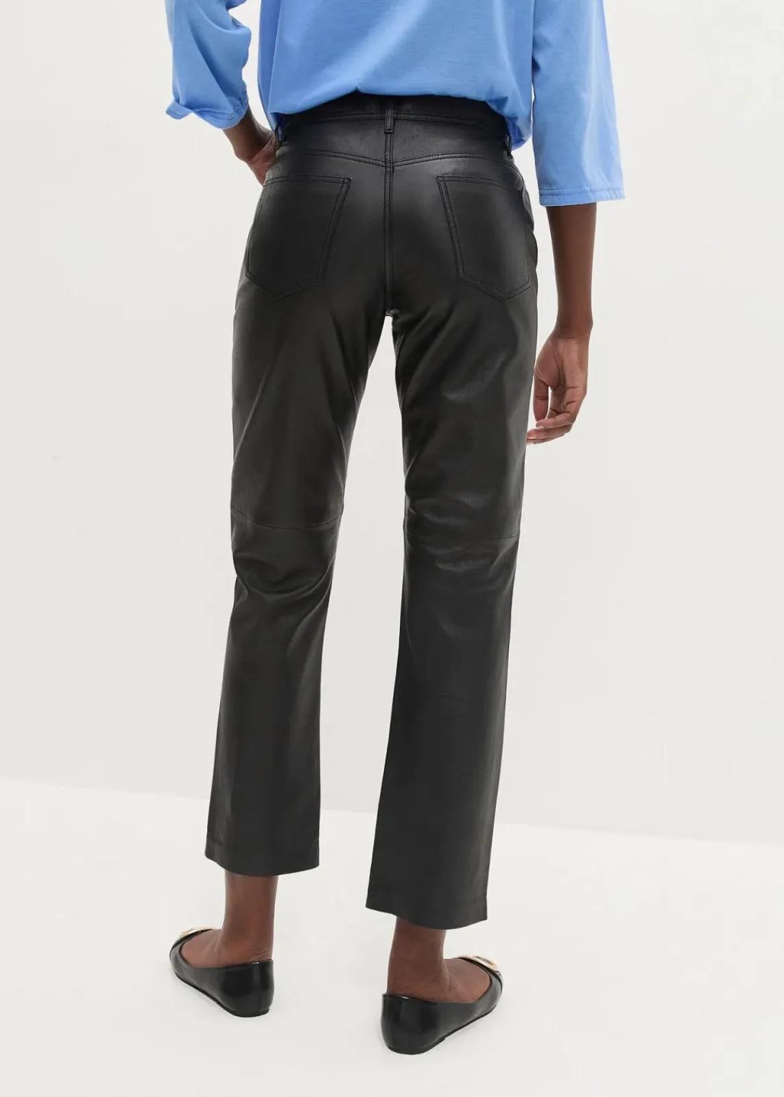 bonprix Premium|Nachhaltigere Materialien^Lammnappa-Lederhose schwarz