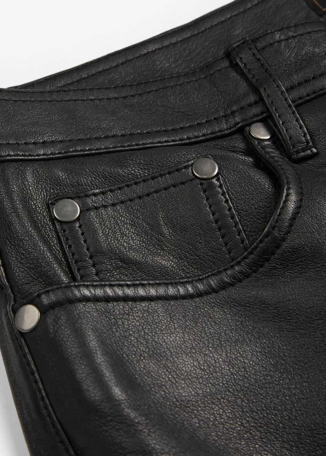 bonprix Premium|Nachhaltigere Materialien^Lammnappa-Lederhose schwarz