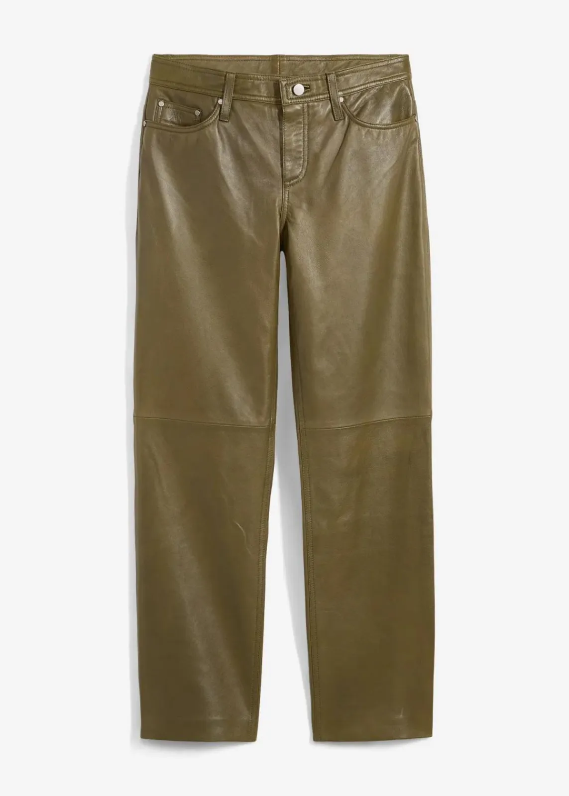 bonprix Premium|Nachhaltigere Materialien^Lammnappa-Lederhose khakigrün