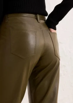 bonprix Premium|Nachhaltigere Materialien^Lammnappa-Lederhose khakigrün