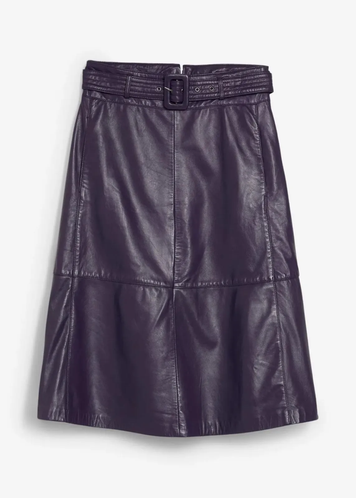 bonprix Bekleidung·Sportbekleidung|Röcke^Lammnappa-Lederrock mit Gürtel (2-tlg.-Set) pflaume