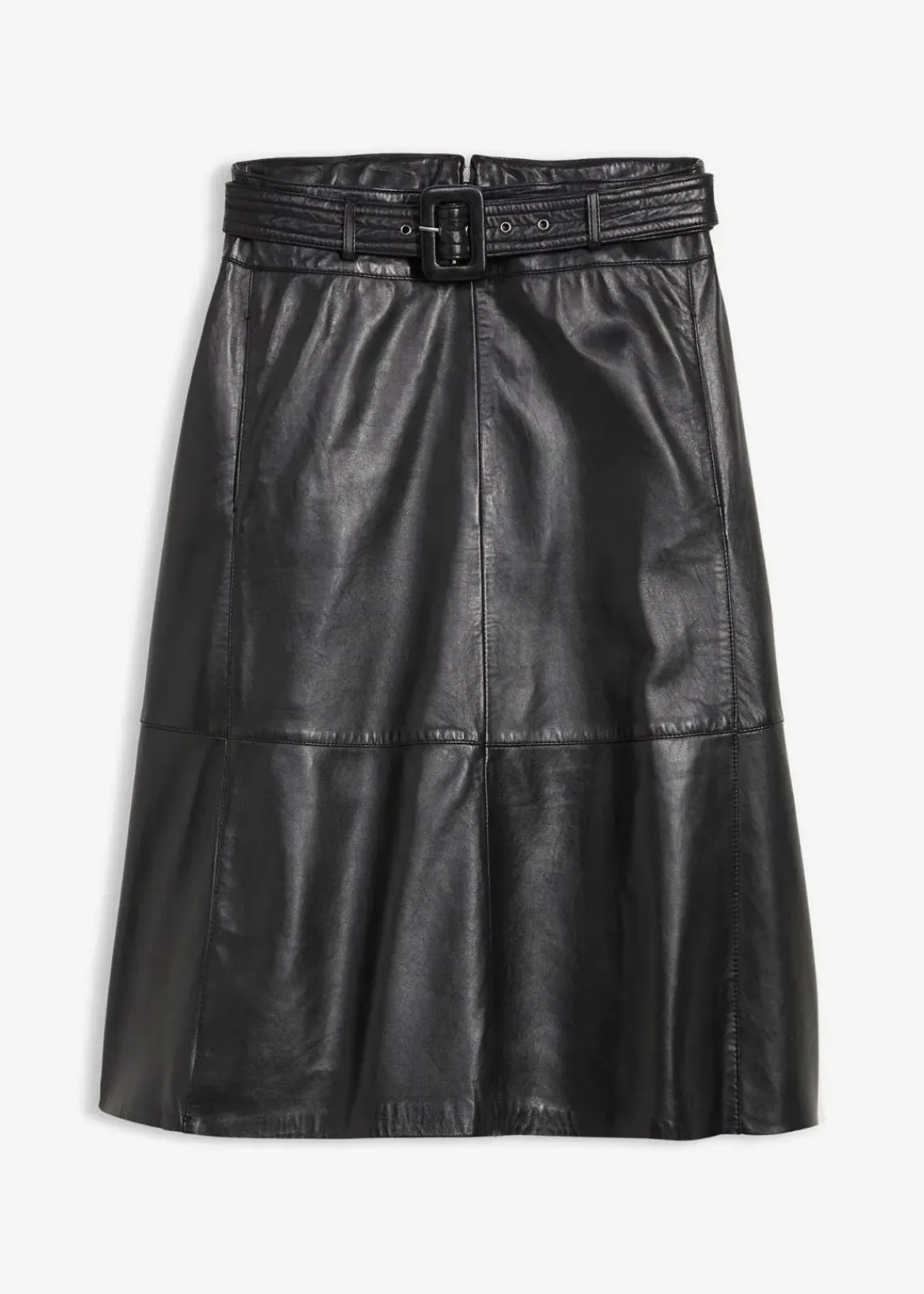 bonprix Bekleidung·Sportbekleidung|Röcke^Lammnappa-Lederrock mit Gürtel (2-tlg.-Set) schwarz