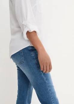 bonprix Nachhaltigere Materialien|Blusen & Tuniken^Langarm Bluse mit V-Ausschnitt aus fließender Viskose weiß