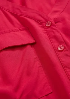 bonprix Nachhaltigere Materialien|Blusen & Tuniken^Langarm Bluse mit V-Ausschnitt aus fließender Viskose granatrot