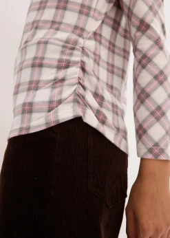 bonprix Shirts & Tops^Langarmshirt grau kariert