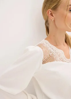 bonprix Shirts & Tops^Langarmshirt wollweiß