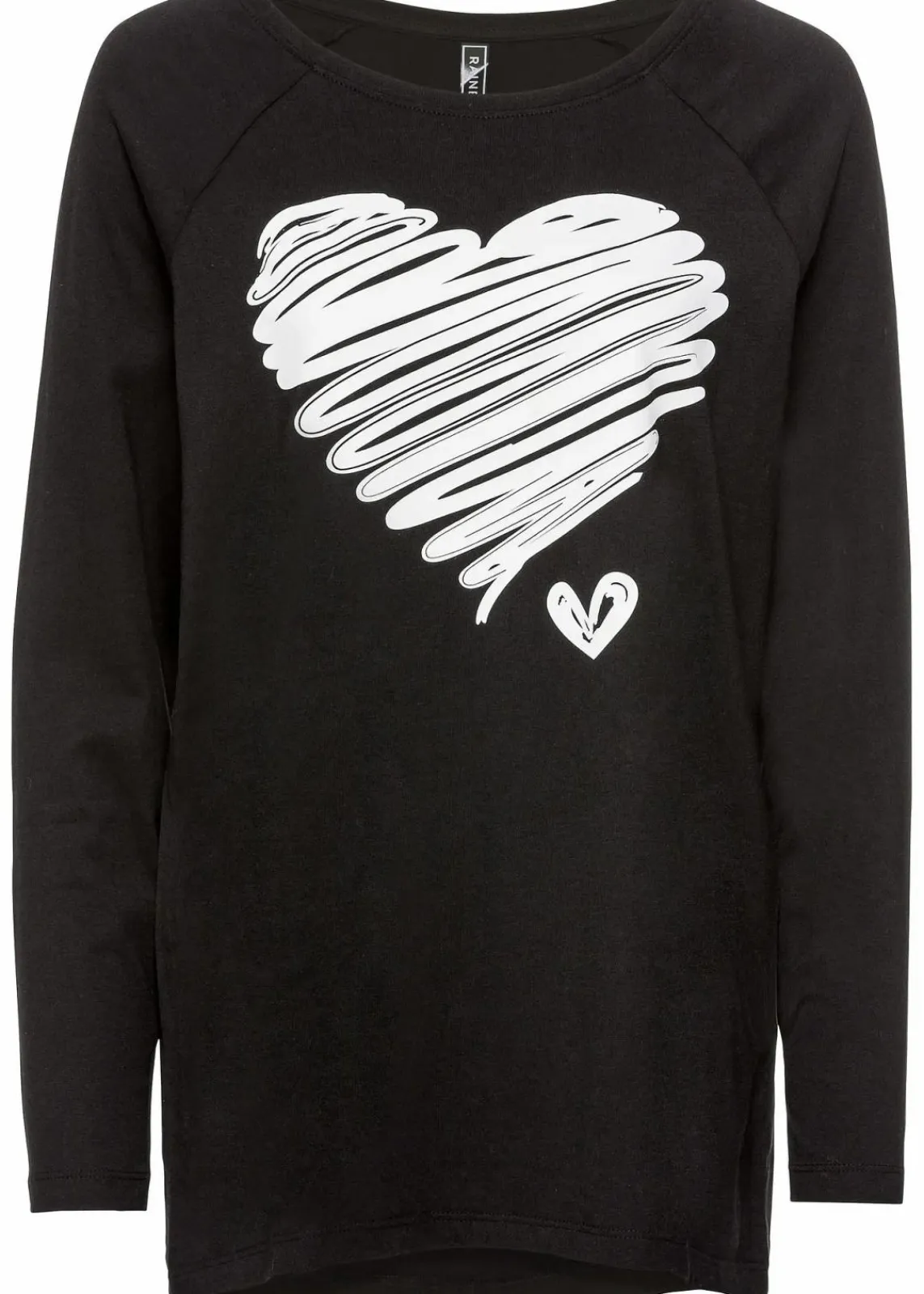 bonprix Shirts & Tops^Langarmshirt schwarz/weiß bedruckt