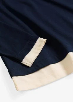 bonprix Shirts & Tops^Langarmshirt aus Baumwollmix tintenblau/perlweiß