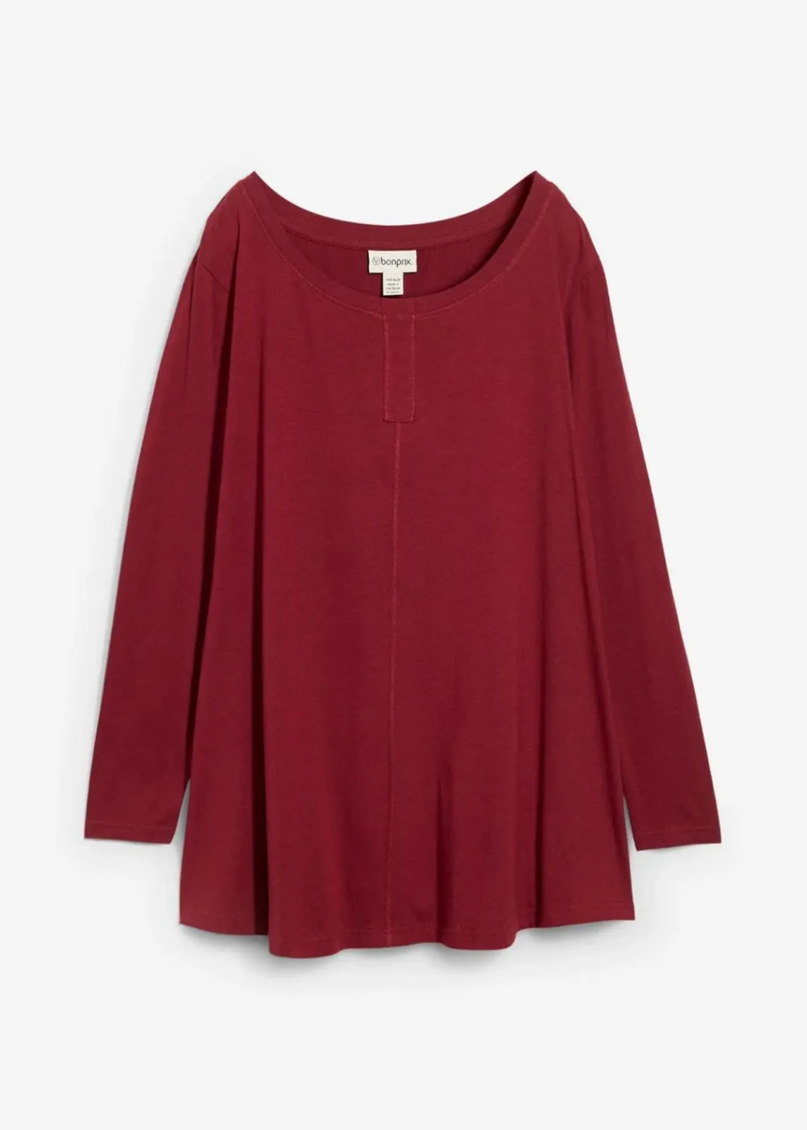 bonprix Shirts & Tops^Langarmshirt aus Baumwoll-Viskose-Mix pflaumenrot