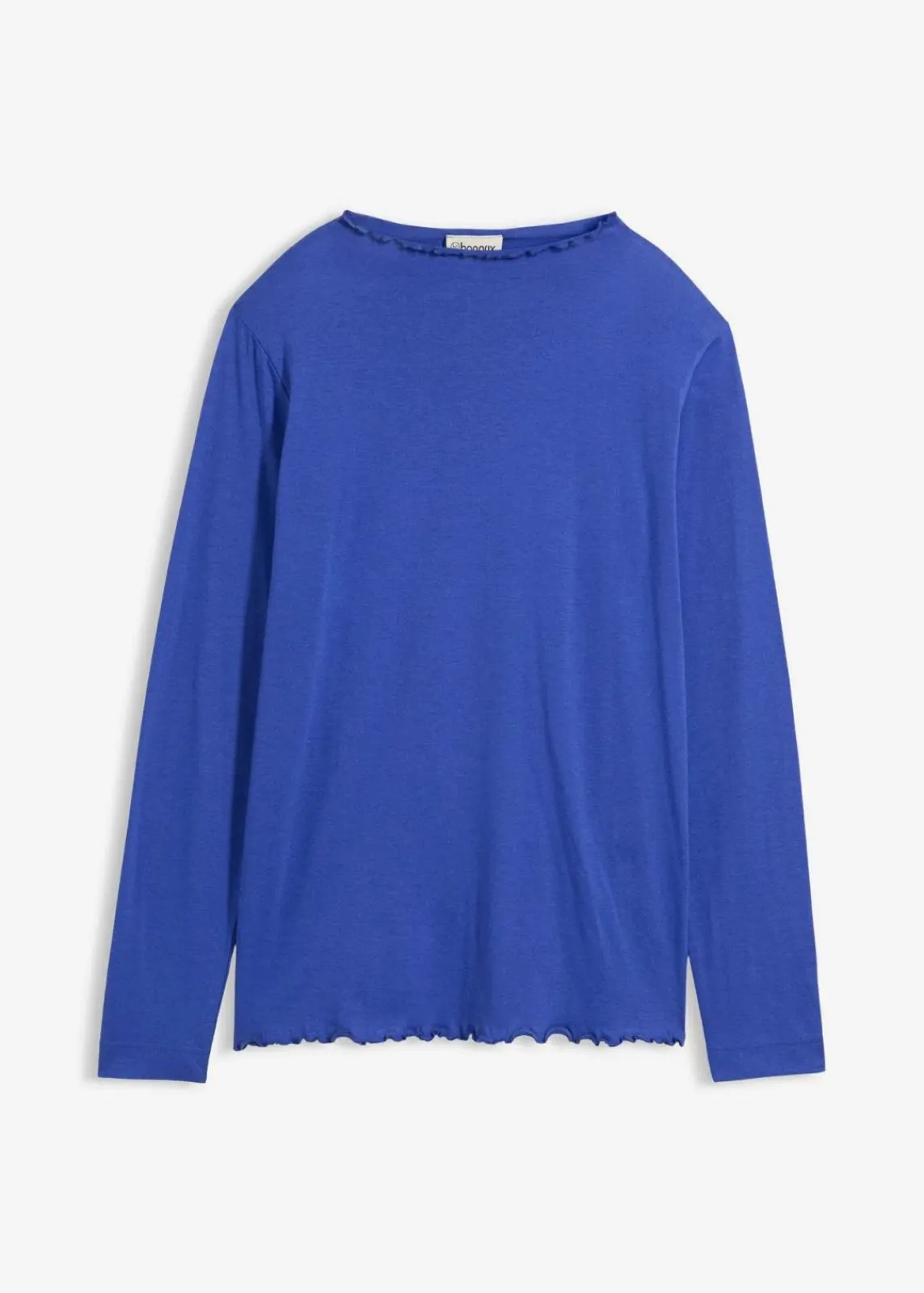 bonprix Nachhaltigere Materialien|Shirts & Tops^Langarmshirt aus Baumwollmix edelsteinblau