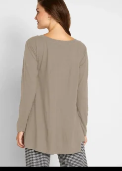 bonprix Shirts & Tops^Langarmshirt aus Baumwoll-Viskose-Mix new khaki