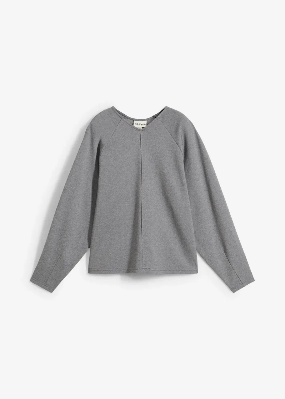 bonprix Shirts & Tops|Zweiteiler & Sets^Langarmshirt aus bequemen Punto di Roma grau meliert