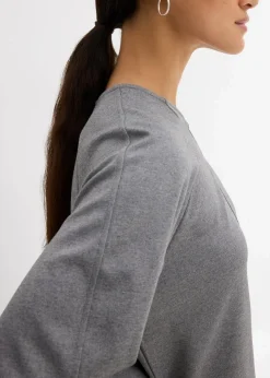bonprix Shirts & Tops|Zweiteiler & Sets^Langarmshirt aus bequemen Punto di Roma grau meliert