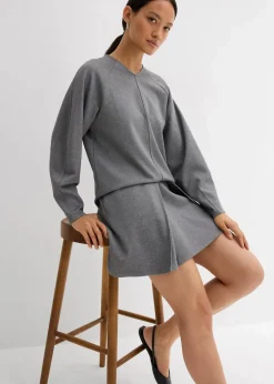 bonprix Shirts & Tops|Zweiteiler & Sets^Langarmshirt aus bequemen Punto di Roma grau meliert