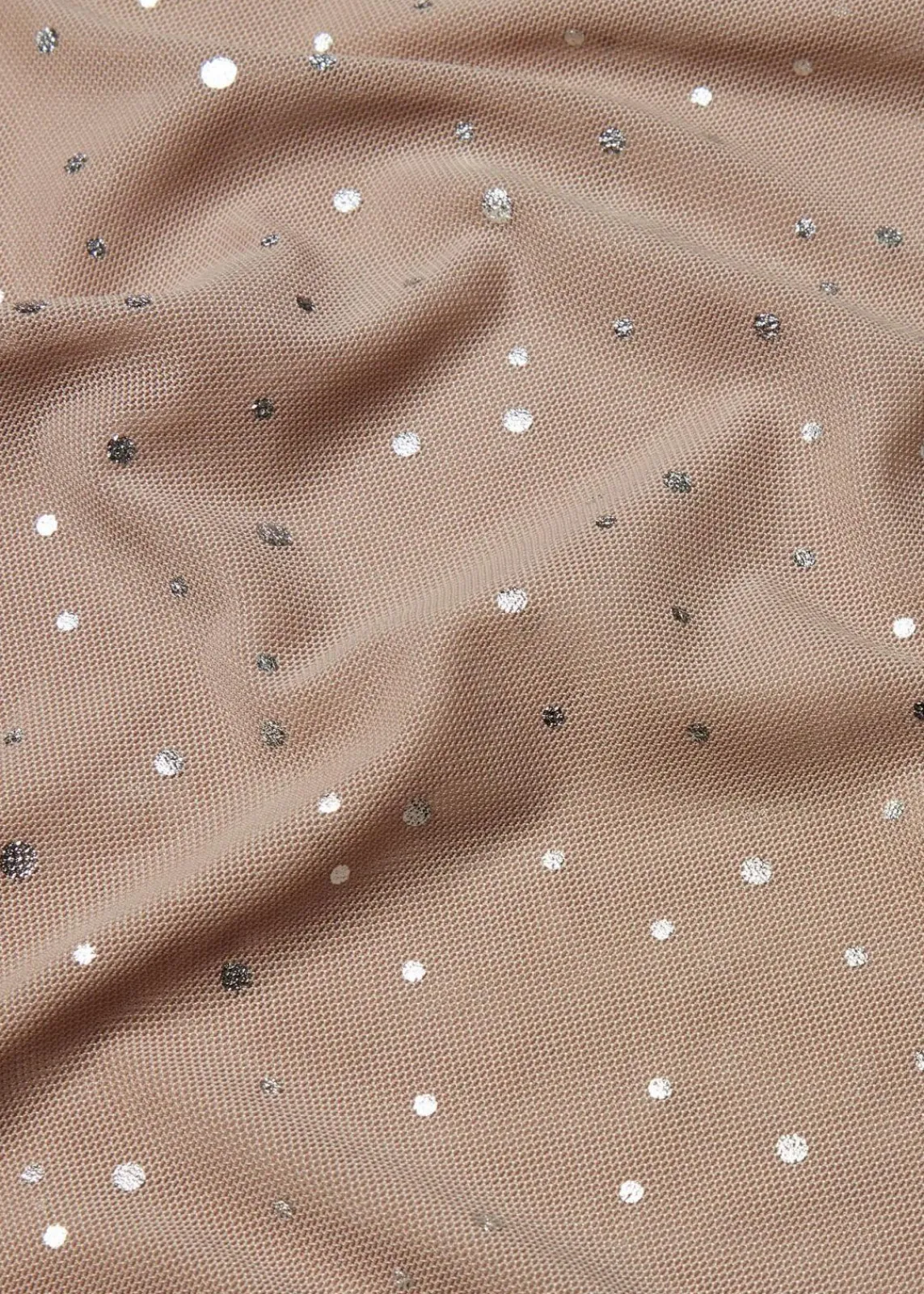 bonprix Nachhaltigere Materialien|Shirts & Tops^Langarmshirt aus Glitzer-Mesh naturstein bedruckt