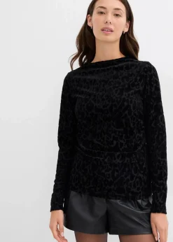 bonprix Shirts & Tops|Nachhaltigere Materialien^Langarmshirt aus Jersey schwarz