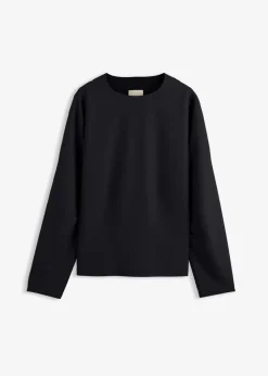 bonprix Shirts & Tops^Langarmshirt aus Punto di Roma schwarz