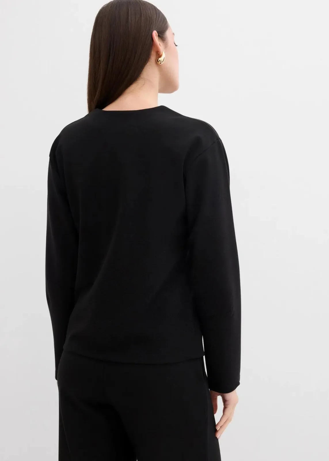 bonprix Shirts & Tops^Langarmshirt aus Punto di Roma schwarz