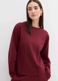 bonprix Shirts & Tops^Langarmshirt aus Punto di Roma ahornrot