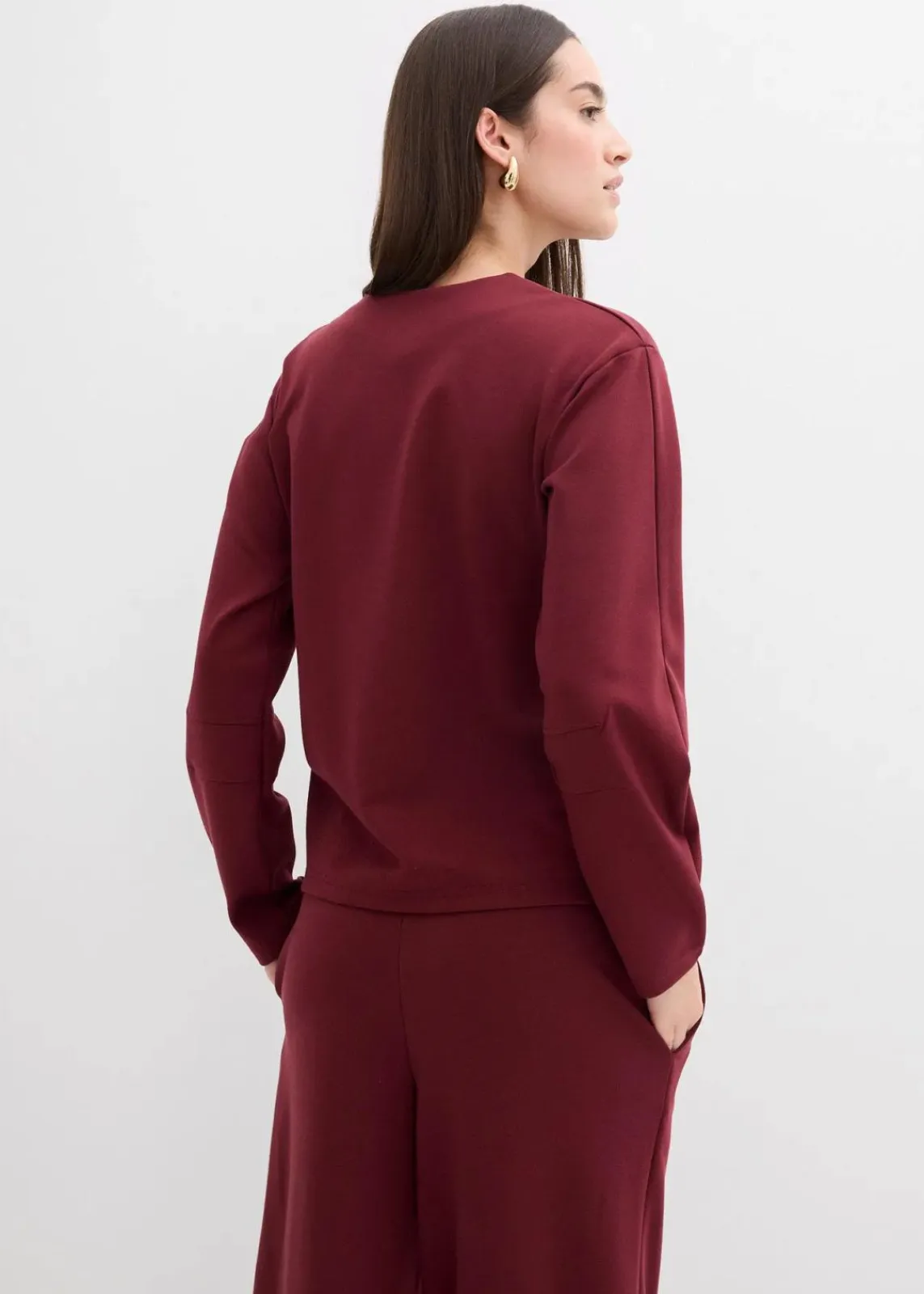 bonprix Shirts & Tops^Langarmshirt aus Punto di Roma ahornrot