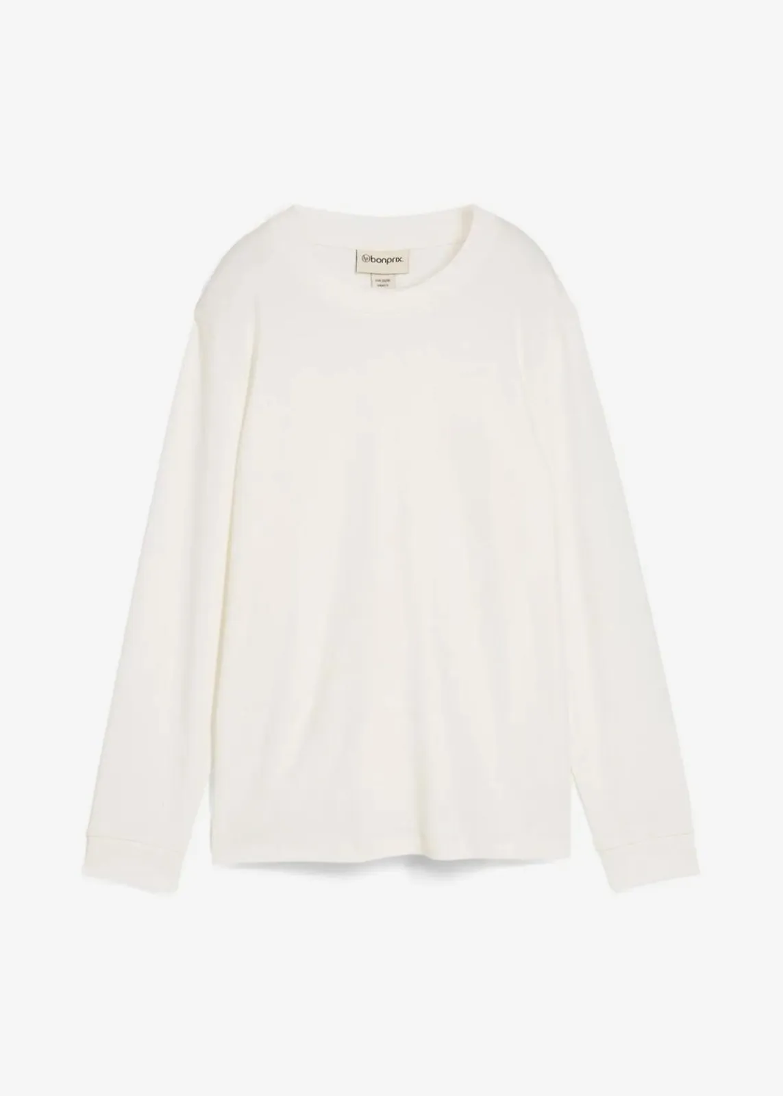 bonprix Shirts & Tops|Basics^Langarmshirt aus reiner Bio-Baumwolle wollweiß