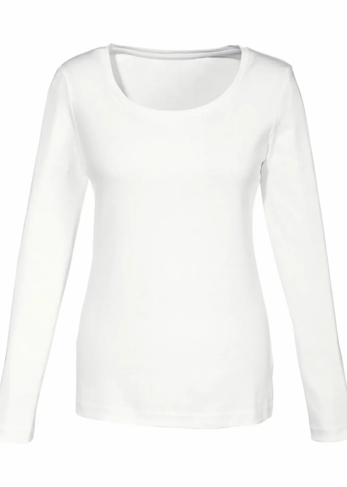 bonprix Shirts & Tops|Basics^Langarmshirt aus reiner Bio-Baumwolle wollweiß