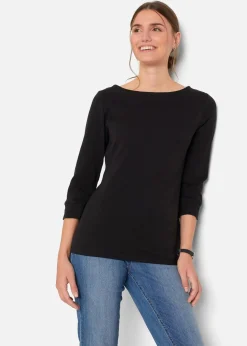 bonprix Bekleidung·Röcke|Basics^Langarmshirt aus reiner Bio-Baumwolle schwarz