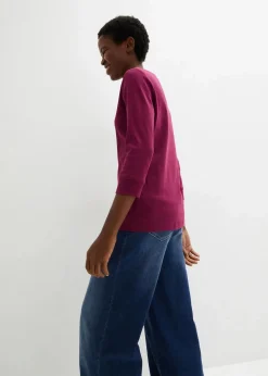 bonprix Shirts & Tops|Basics^Langarmshirt aus reiner Bio-Baumwolle beere