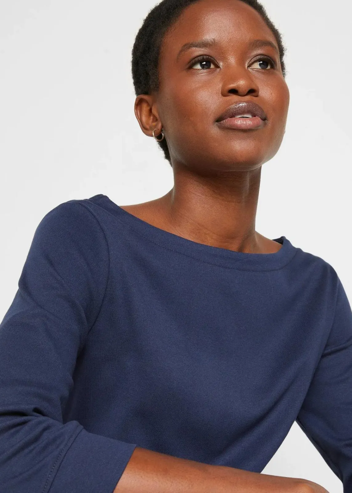 bonprix Shirts & Tops|Basics^Langarmshirt aus reiner Bio-Baumwolle dunkelblau