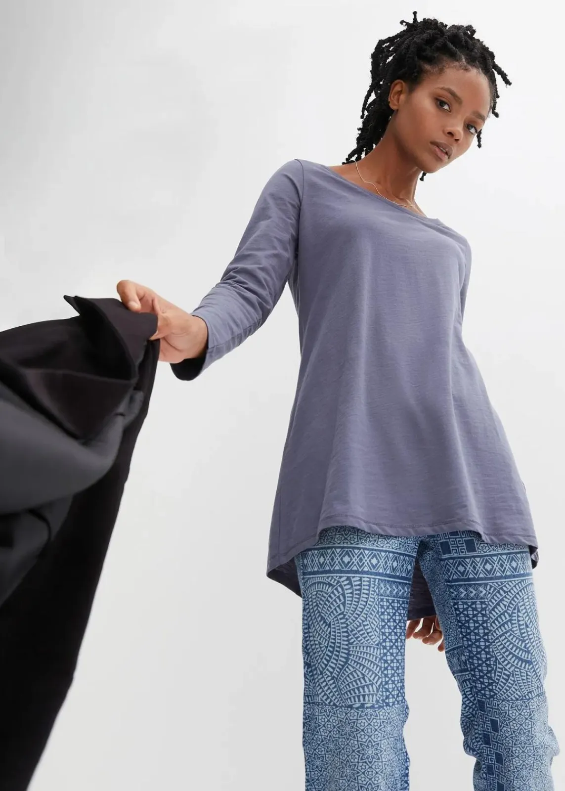 bonprix Shirts & Tops^Langarmshirt aus reiner Baumwolle indigo