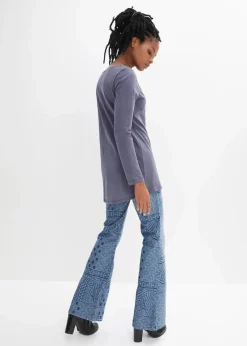 bonprix Shirts & Tops^Langarmshirt aus reiner Baumwolle indigo