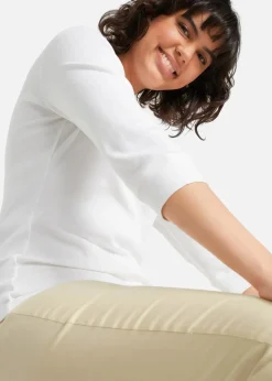 bonprix Shirts & Tops|Basics^Langarmshirt aus reiner Bio-Baumwolle weiß