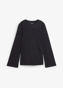 bonprix Nachhaltigere Materialien|Shirts & Tops^Langarmshirt aus reiner Bio-Baumwolle schwarz