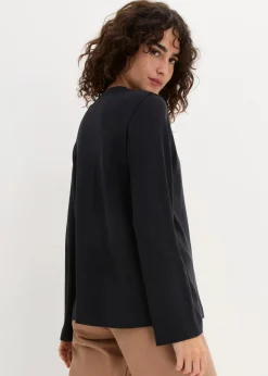 bonprix Nachhaltigere Materialien|Shirts & Tops^Langarmshirt aus reiner Bio-Baumwolle schwarz