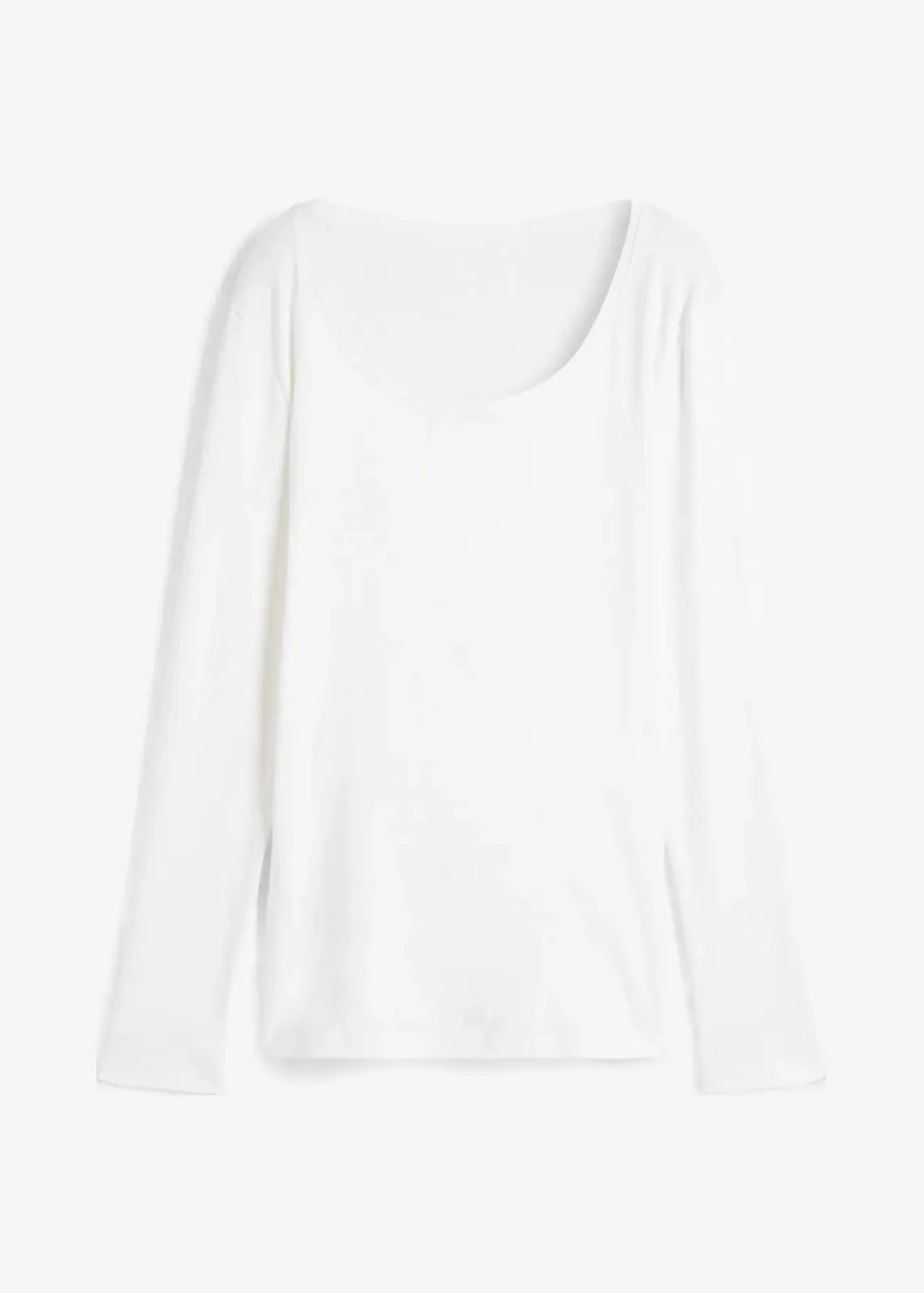bonprix Shirts & Tops|Basics^Langarmshirt aus reiner Bio-Baumwolle weiß
