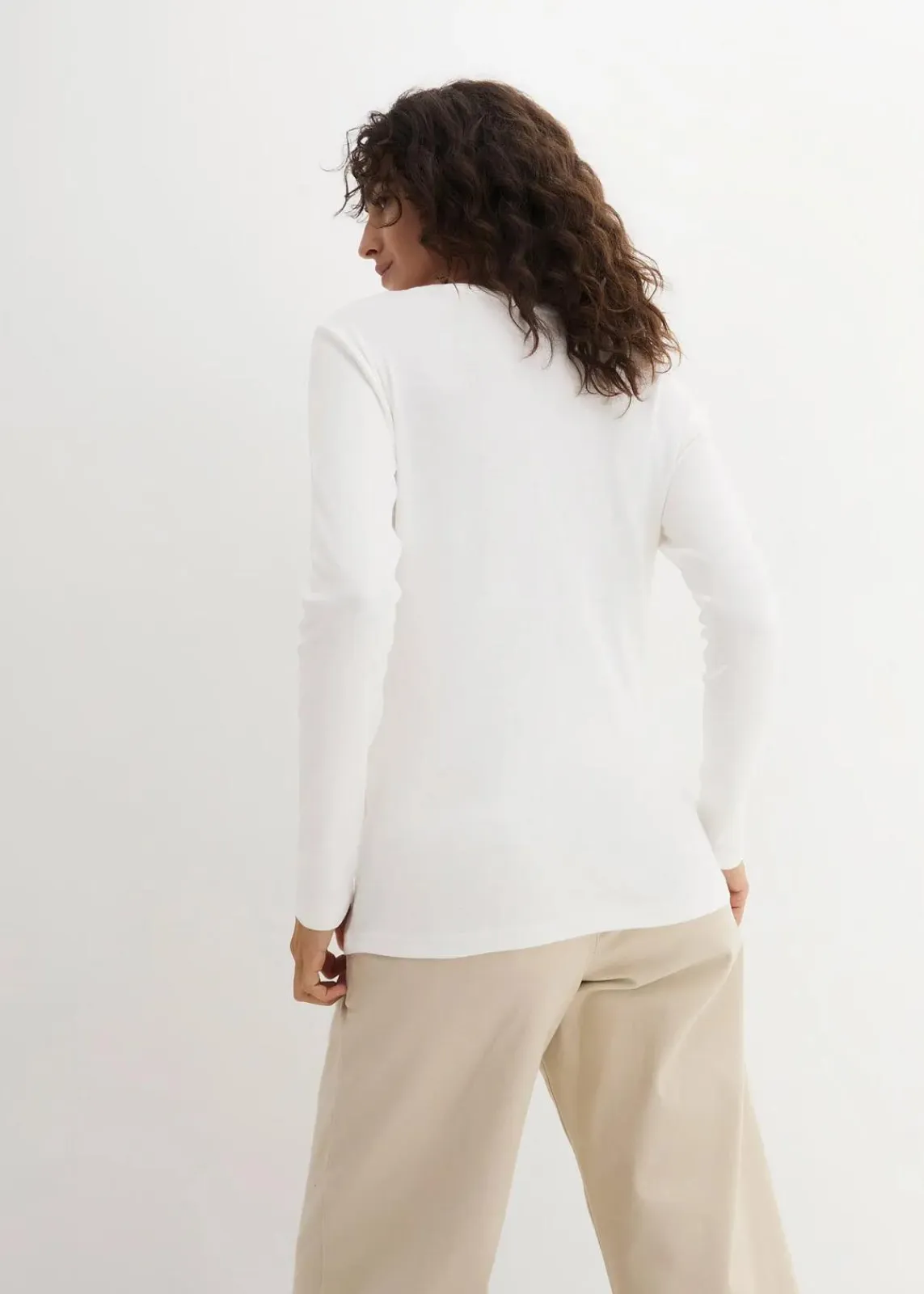 bonprix Shirts & Tops|Basics^Langarmshirt aus reiner Bio-Baumwolle weiß