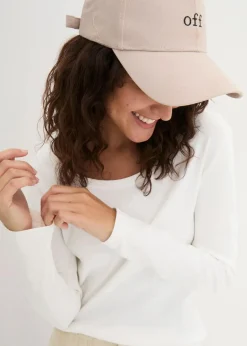 bonprix Shirts & Tops|Basics^Langarmshirt aus reiner Bio-Baumwolle weiß