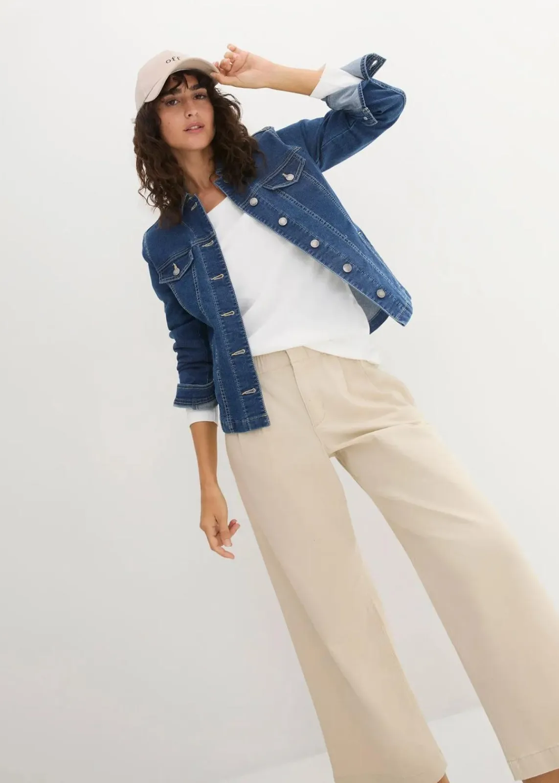 bonprix Shirts & Tops|Basics^Langarmshirt aus reiner Bio-Baumwolle weiß