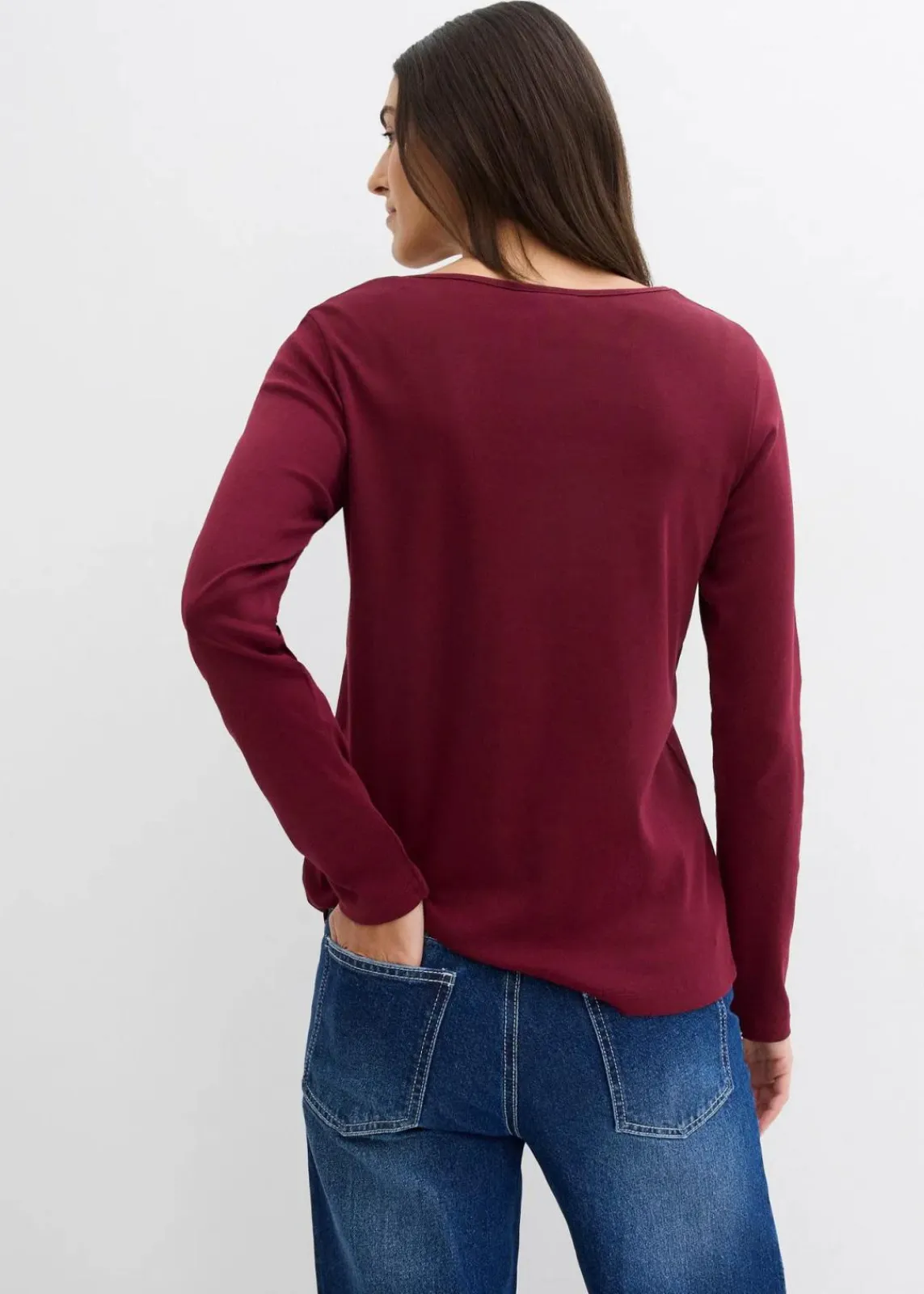 bonprix Bekleidung·Röcke|Nachhaltigere Materialien^Langarmshirt aus reiner Bio-Baumwolle ahornrot