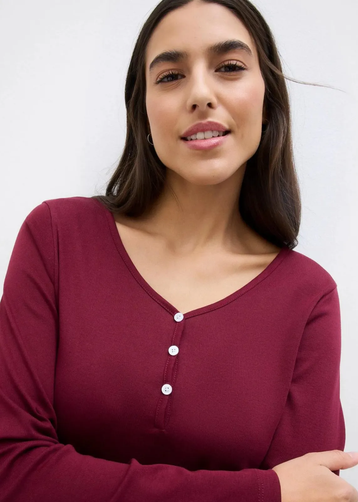 bonprix Bekleidung·Röcke|Nachhaltigere Materialien^Langarmshirt aus reiner Bio-Baumwolle ahornrot