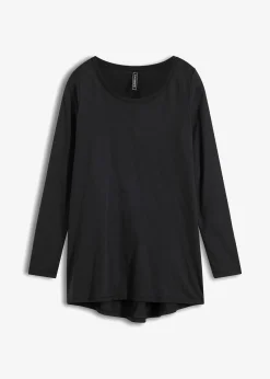 bonprix Shirts & Tops^Langarmshirt aus reiner Baumwolle schwarz