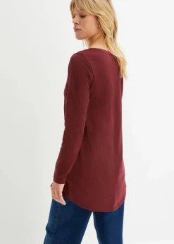 bonprix Shirts & Tops^Langarmshirt aus reiner Baumwolle ahornrot