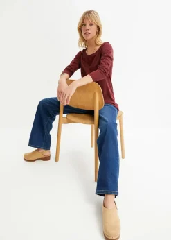 bonprix Shirts & Tops^Langarmshirt aus reiner Baumwolle ahornrot