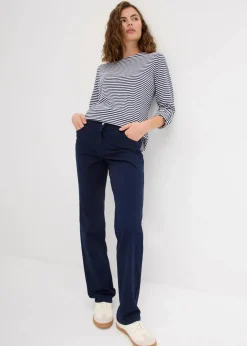 bonprix Shirts & Tops^Langarmshirt aus reiner Baumwolle dunkelblau/weiß gestreift