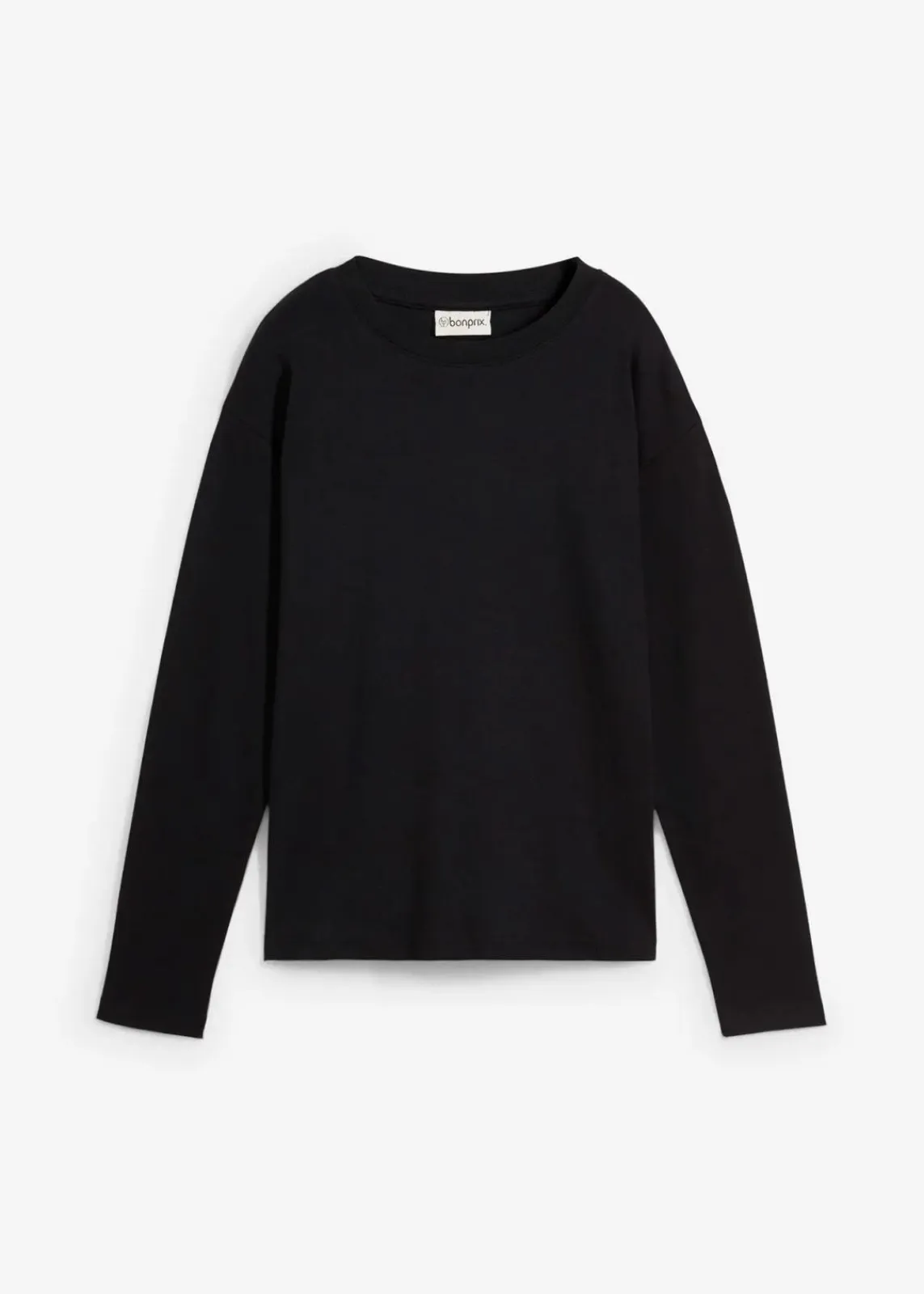 bonprix Bekleidung·Röcke|Basics^Langarmshirt aus reiner schwerer Bio-Baumwolle schwarz