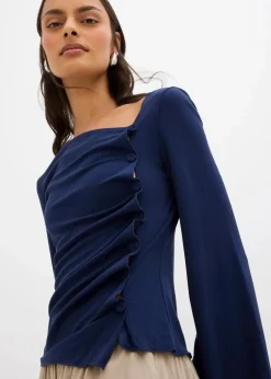 bonprix Shirts & Tops^Langarmshirt aus Rippe dunkelblau