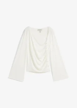 bonprix Shirts & Tops^Langarmshirt aus Rippe wollweiß