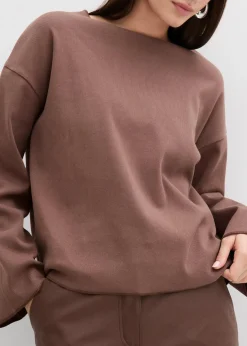 bonprix Shirts & Tops^Langarmshirt aus Rippware lehmbraun