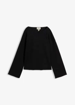 bonprix Shirts & Tops^Langarmshirt aus Rippware schwarz